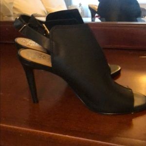 Never been worn black shootie with stiletto heels